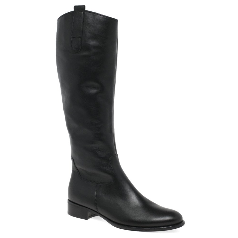 Black Brook M Womens Medium Calf Fitting Long Boots Gabor