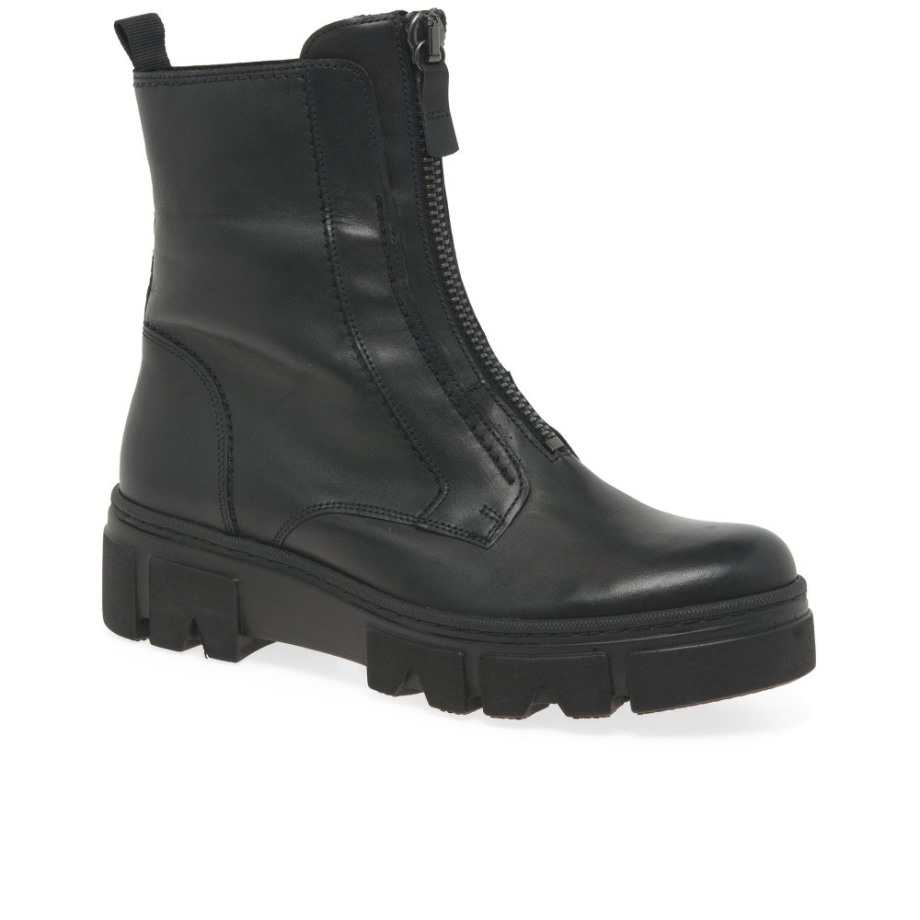Black Gabor Joy Womens Biker Boot