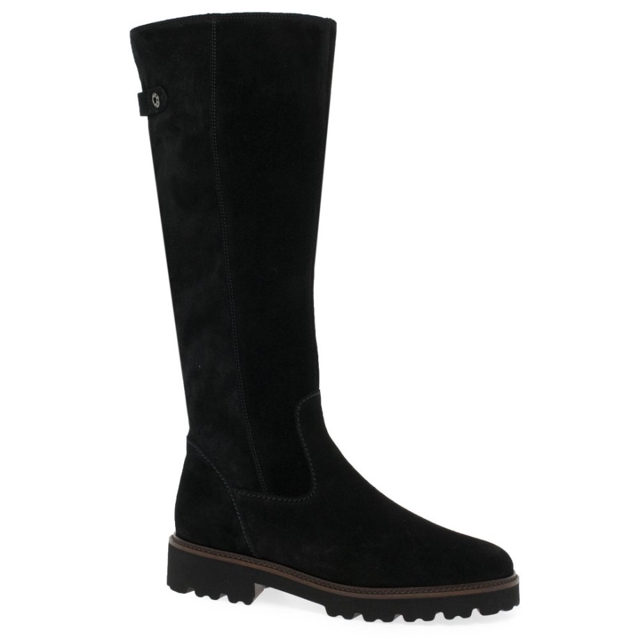 Black Suede Gabor Be- Bop M Womens Knee High Boots