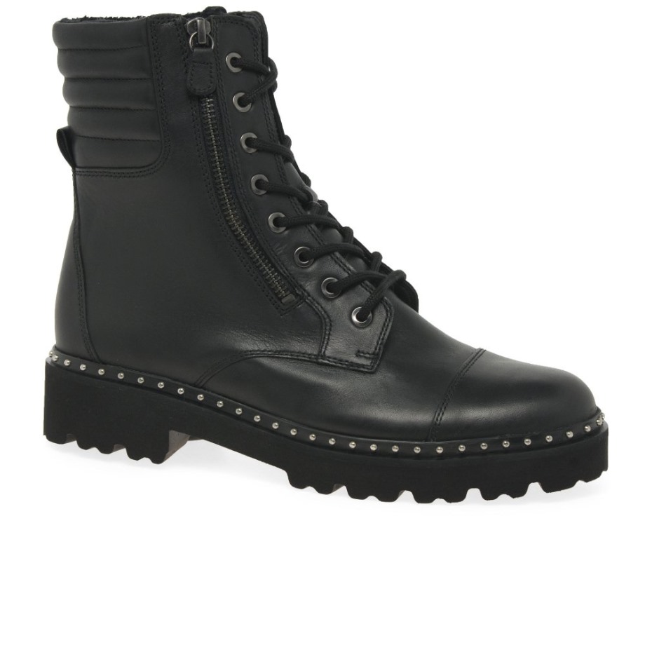 Gabor Black Bainbridge Womens Biker Boots