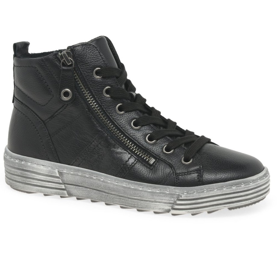 Black/Anthracite Biss Ladies Ankle Boots Gabor