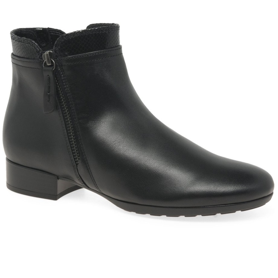 Black/Cobra Gabor Briano Ladies Ankle Boots