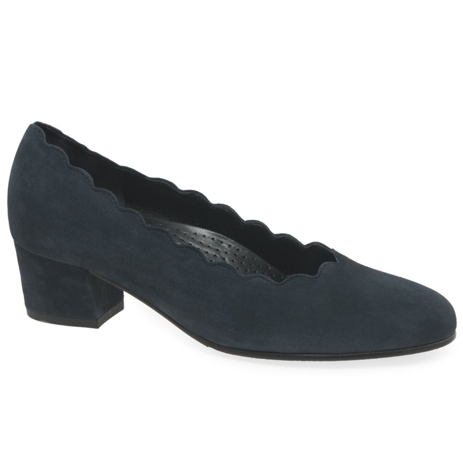 Dark Blue Suede Gigi Womens Court Shoes Gabor