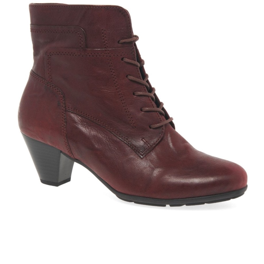 National Womens Ankle Boots Dark Red Gabor