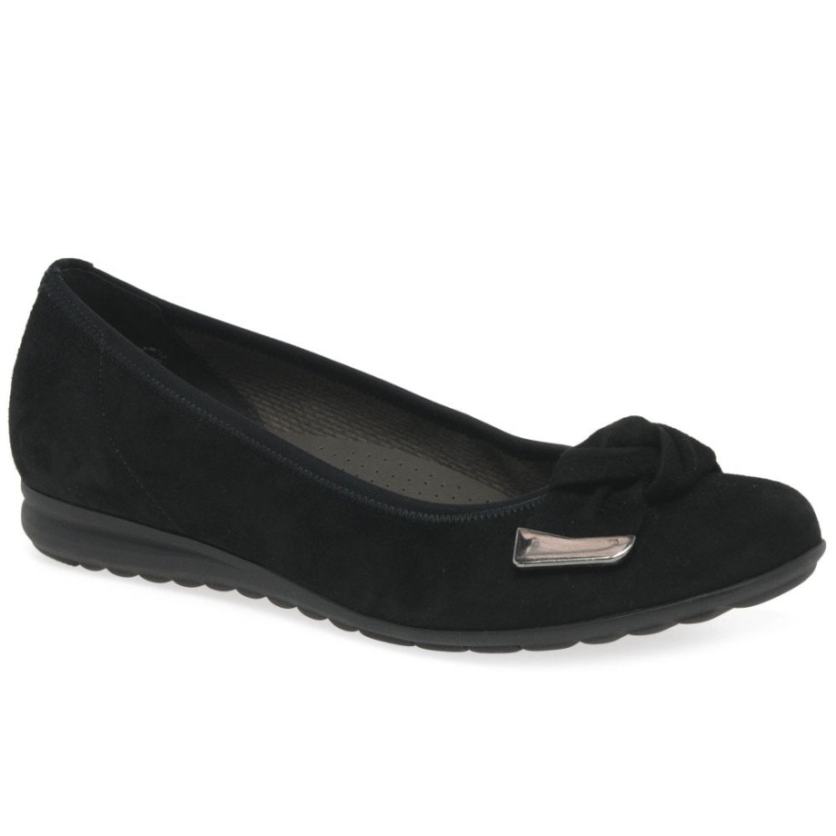 Silent Womens Pumps Gabor Black Suede