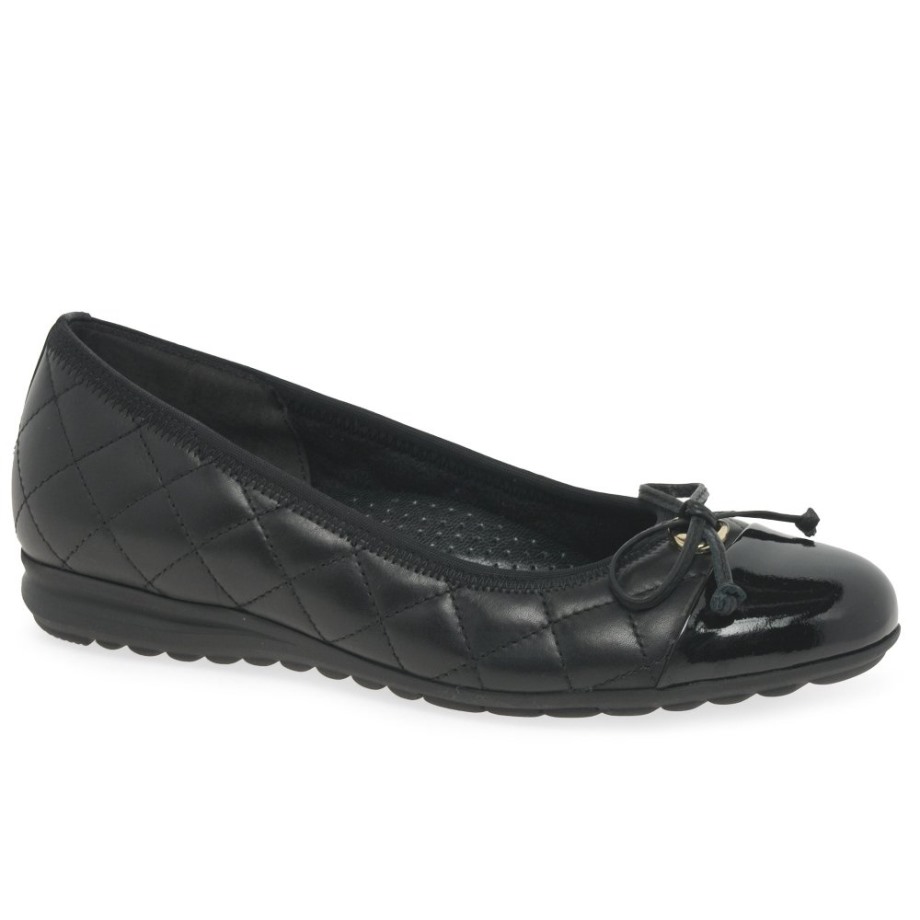 Snowdrop Ladies Ballet Pumps Gabor Black/Patent