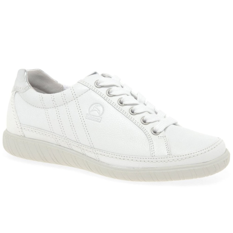Amulet Womens Wide Fit Sneakers Gabor White/Argento