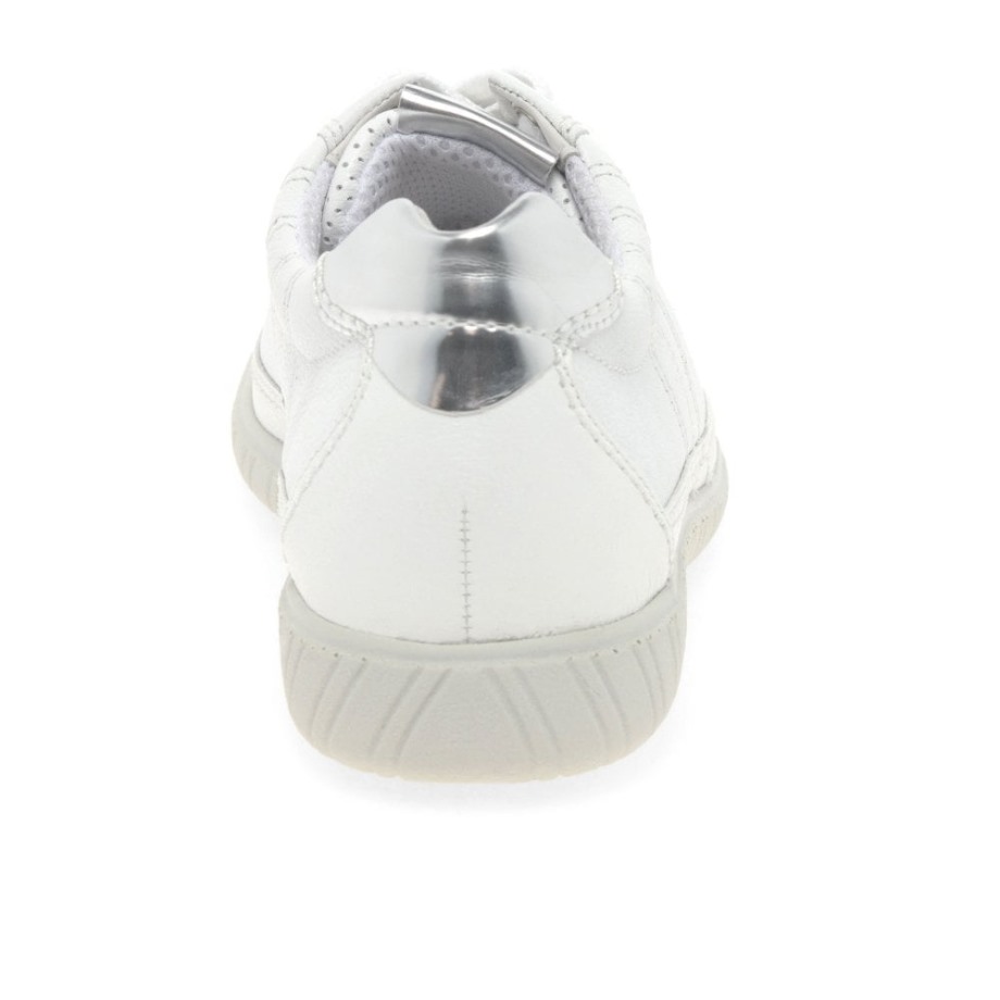 Amulet Womens Wide Fit Sneakers Gabor White/Argento