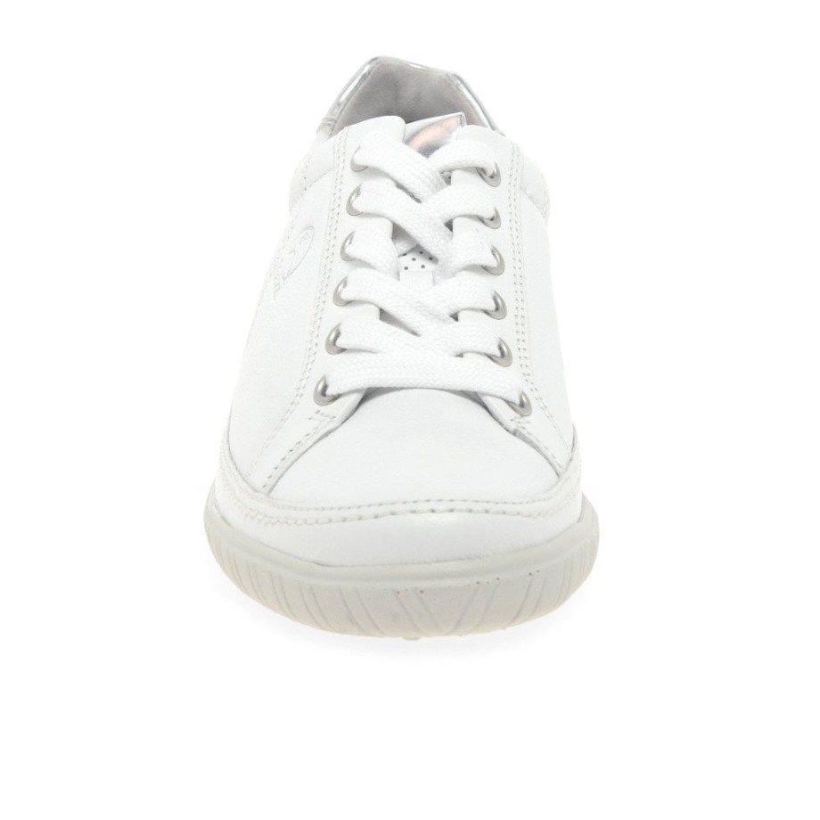 Amulet Womens Wide Fit Sneakers Gabor White/Argento