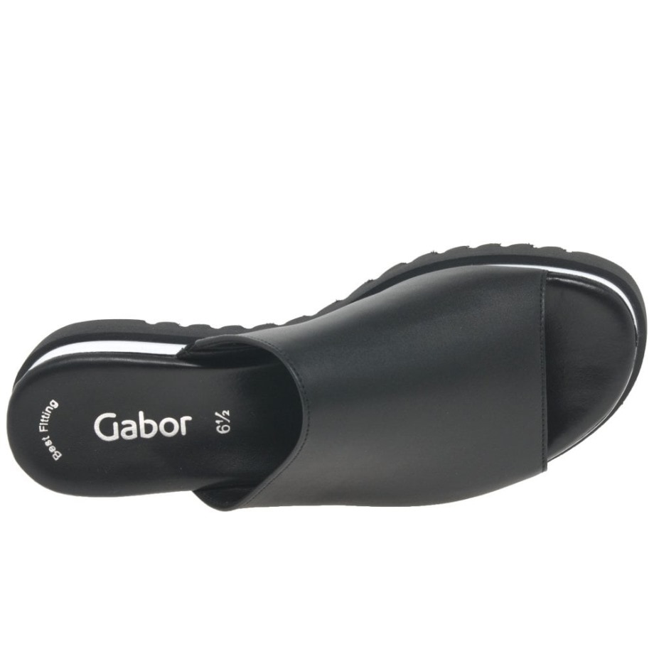 Black Emily- Rose Womens Platform Mules Gabor