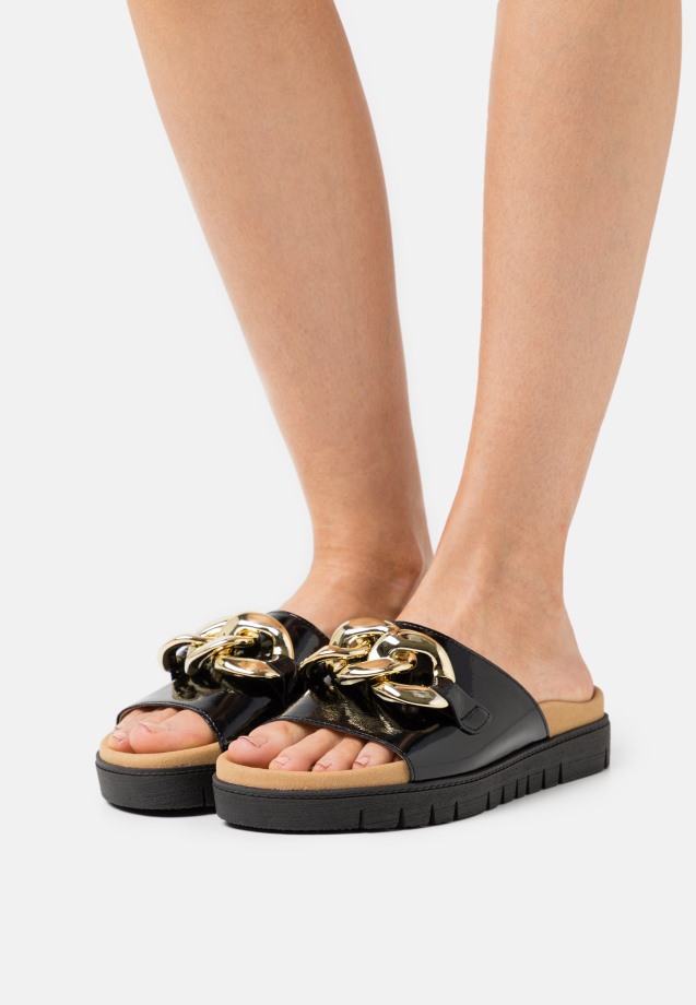 Black Gabor Mules