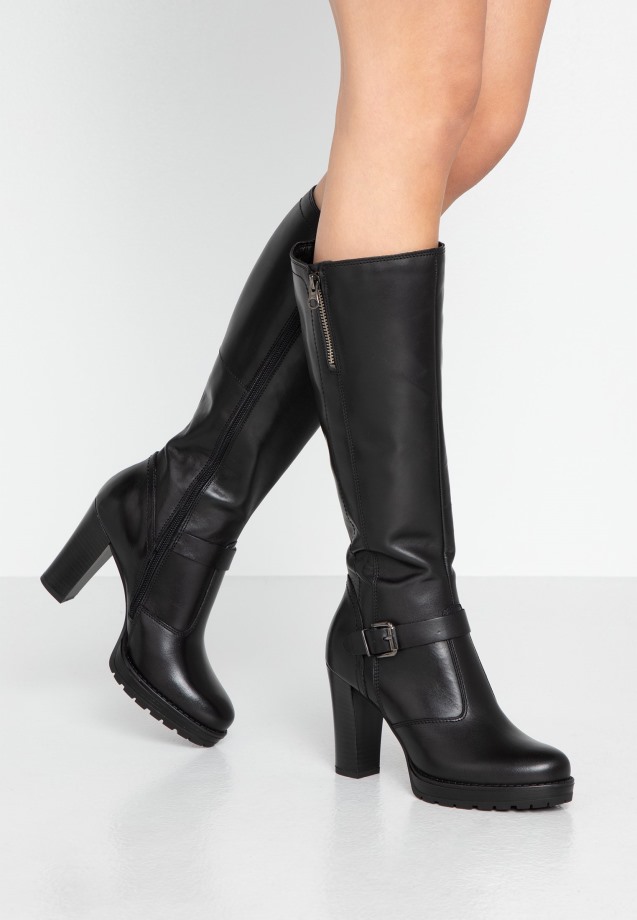 Black Gabor Platform Heels