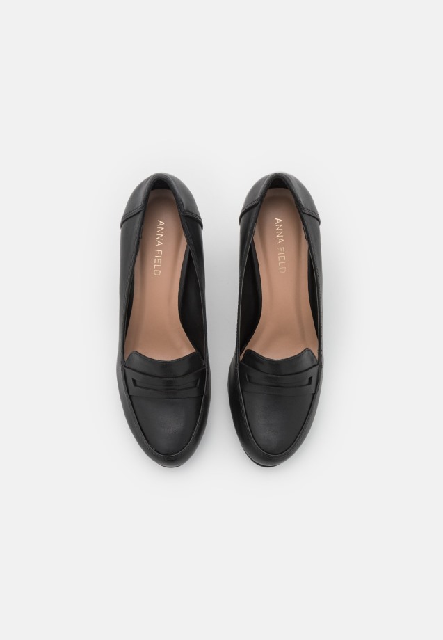 Black Gabor Platform Heels
