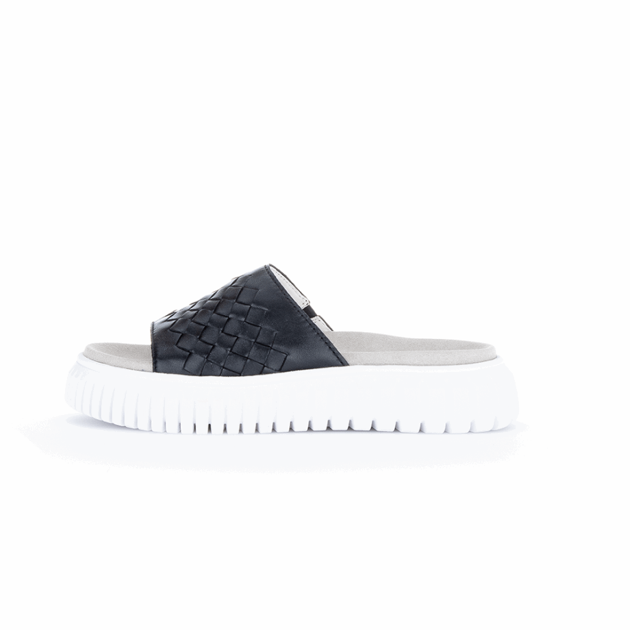 Black Gabor Slipon Sandal