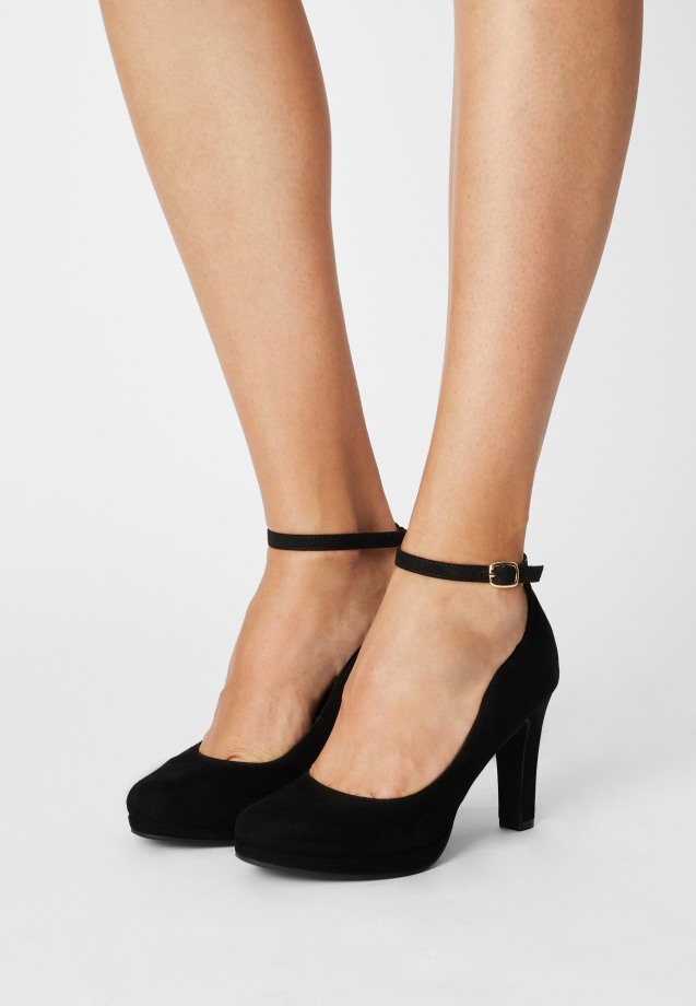 Black Gabor Wedge Close Toe - Platform Heels