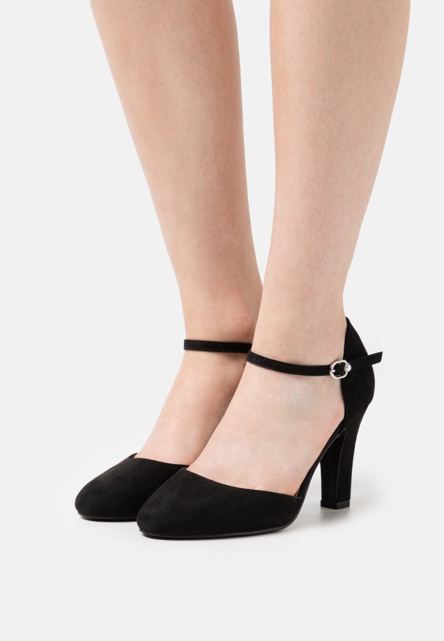 Black Gabor Wedge Close Toe - Platform Heels