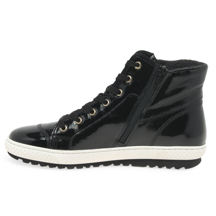 Black Patent Bulner Womens Casual Ankle Boots Gabor