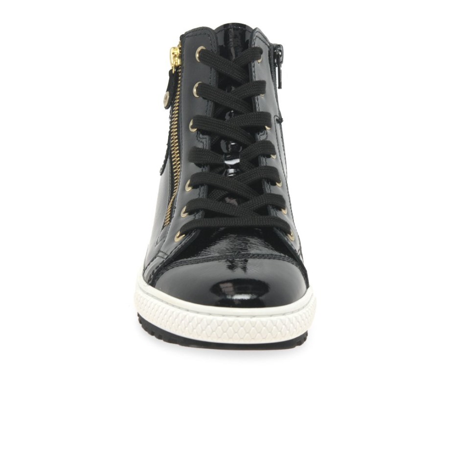 Black Patent Bulner Womens Casual Ankle Boots Gabor