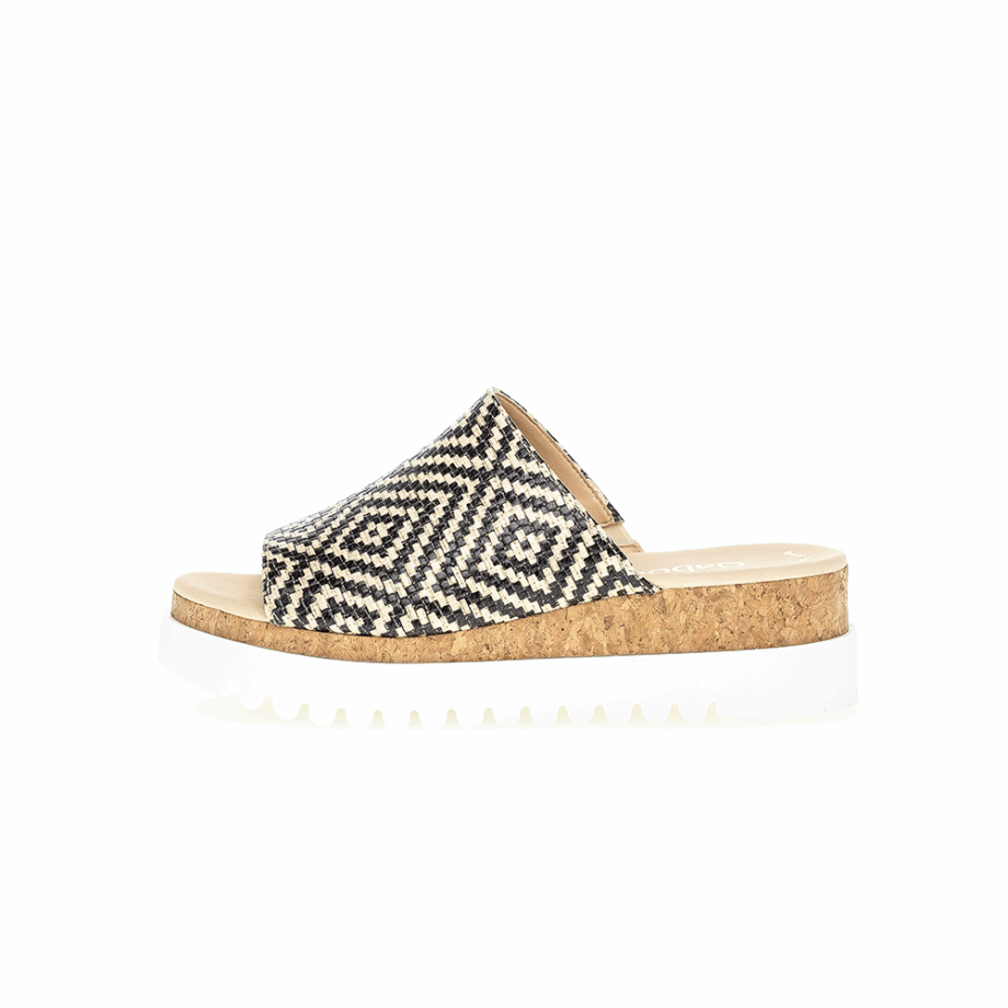 Black Platform Slipon Sandal Gabor