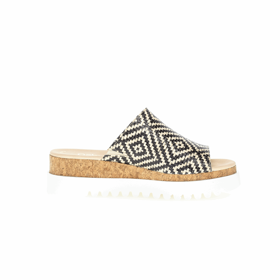 Black Platform Slipon Sandal Gabor