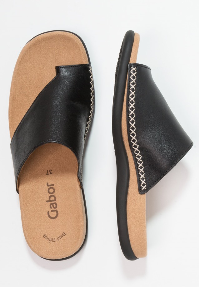 Black T-Bar Sandals Gabor