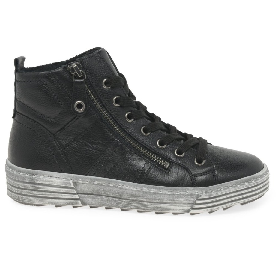 Black/Anthracite Biss Ladies Ankle Boots Gabor