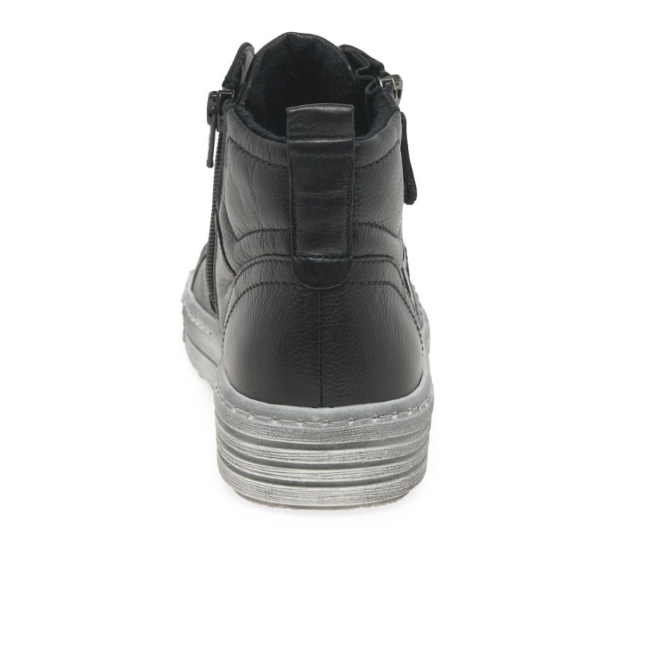 Black/Anthracite Biss Ladies Ankle Boots Gabor