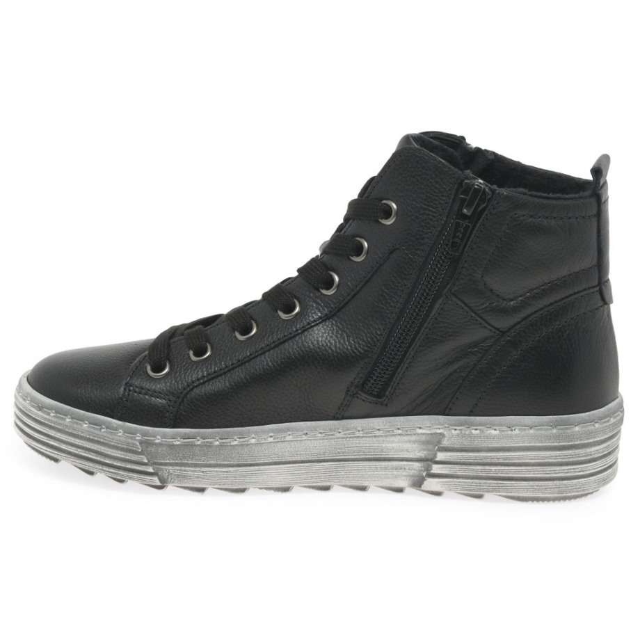 Black/Anthracite Biss Ladies Ankle Boots Gabor