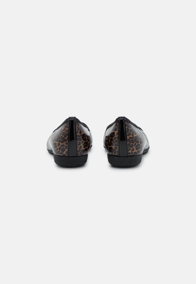 Black/Leopard Gabor Ballet Pumps
