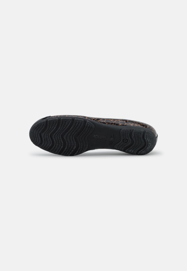 Black/Leopard Gabor Ballet Pumps