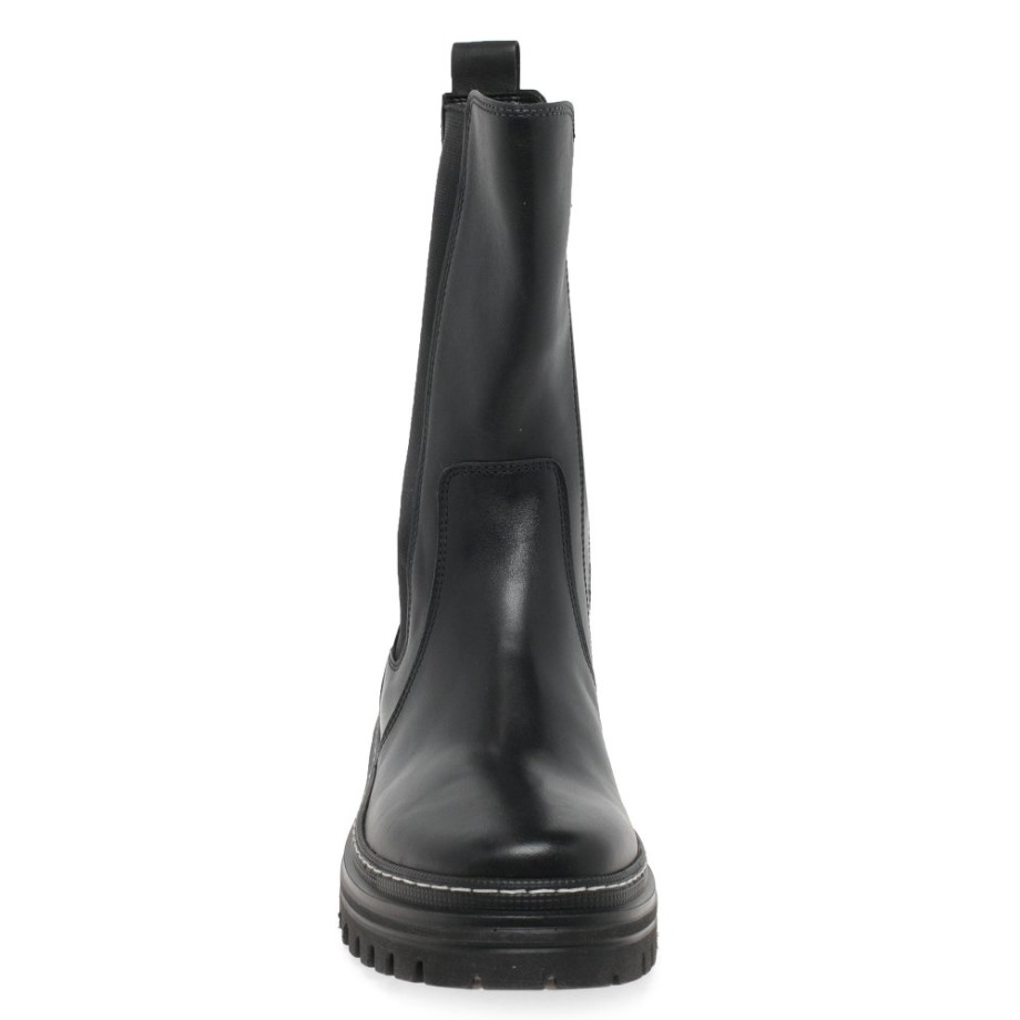Black/White Stitch Gabor Gaby Womens Calf Length Boots