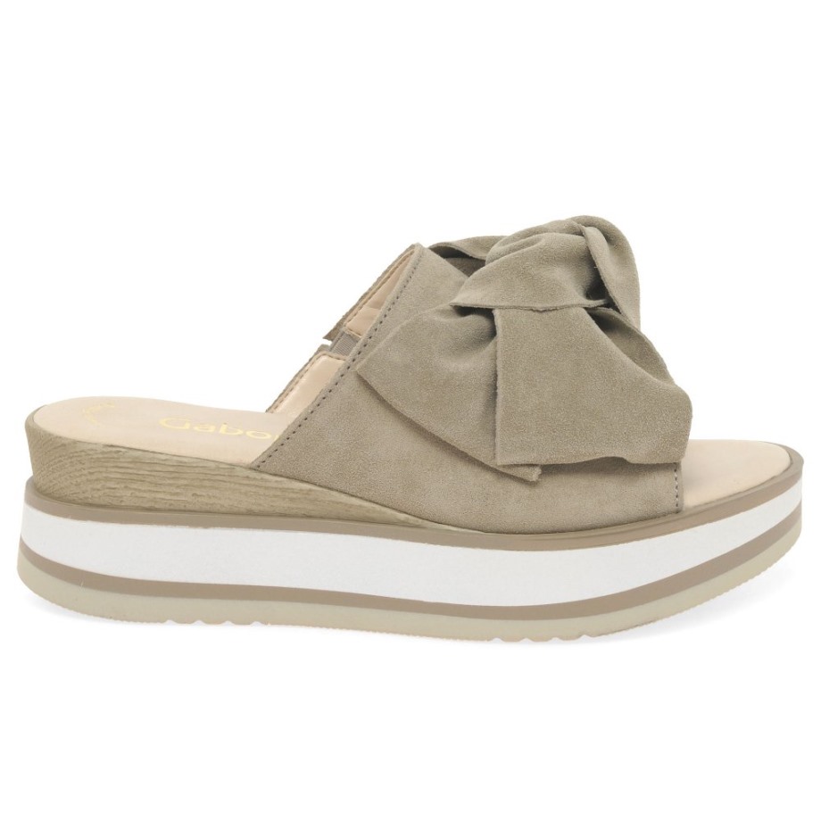 Clinton Ladies Mule Sandals Silk Suede Gabor