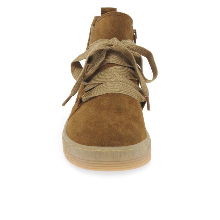 Cognac Suede Gabor Lance Womens Ankle Boots