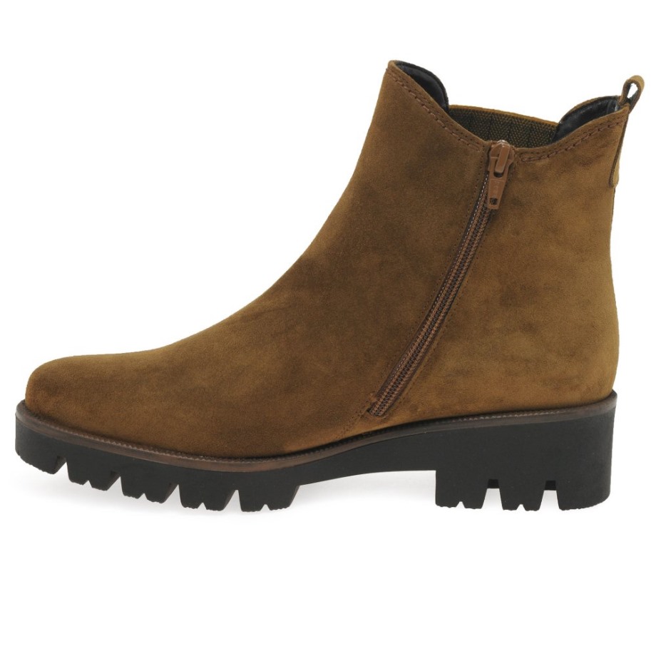 Cognac Suede Gabor Newport Womens Chelsea Boots