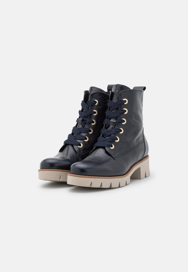 Dark Blue Lace-Up Ankle Boots Gabor