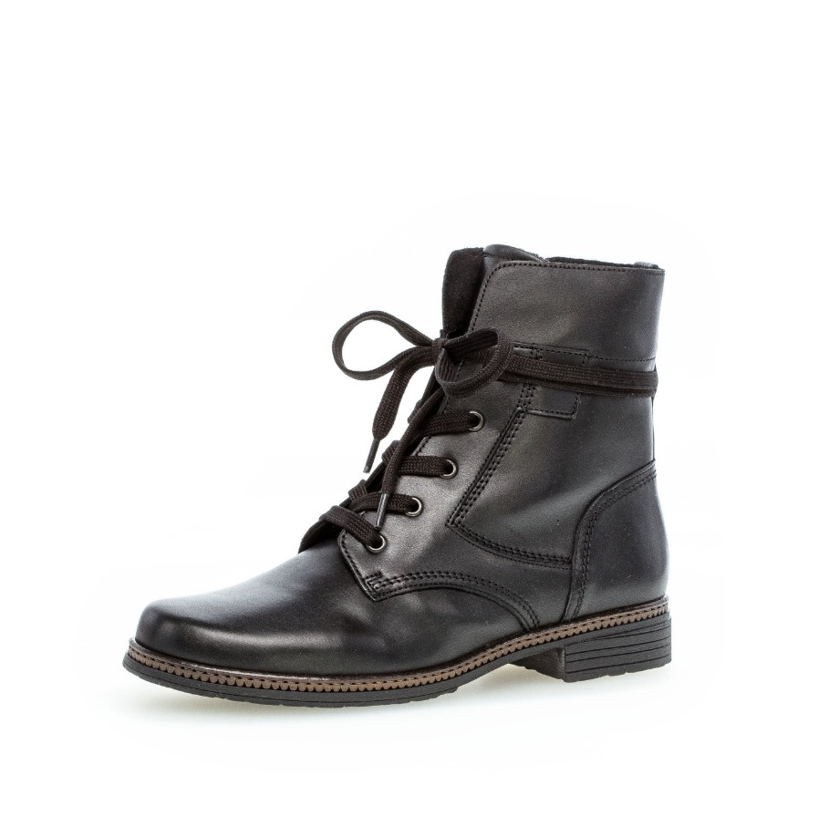 Dark Blue Lace-Up Ankle Boots Gabor