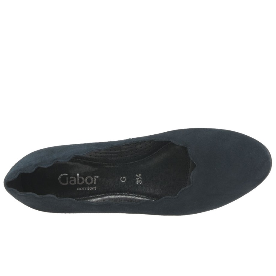 Dark Blue Suede Gigi Womens Court Shoes Gabor