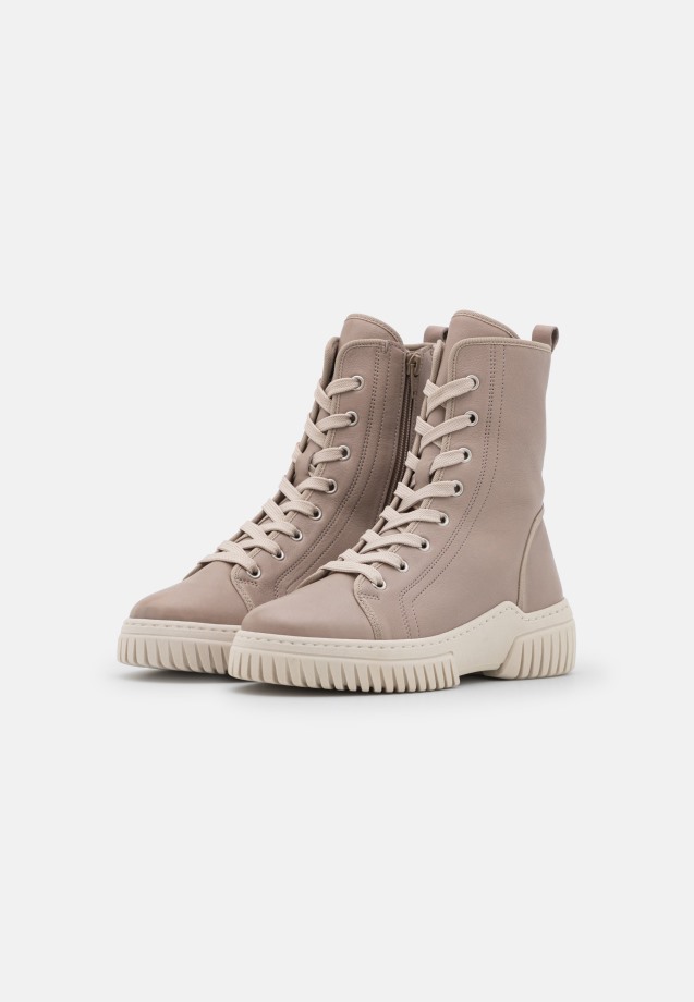 Dark Nude/Beige Gabor Lace-Up Ankle Boots
