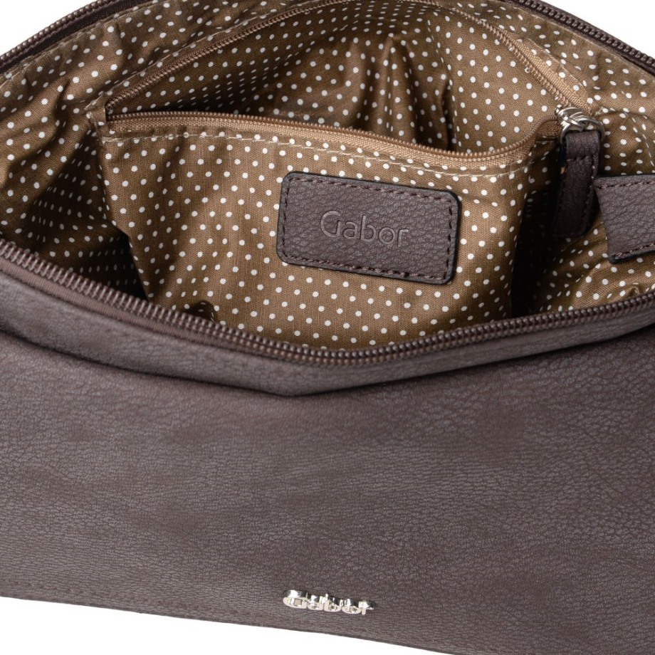 Dina Womens Messenger Handbag Gabor Dark Brown