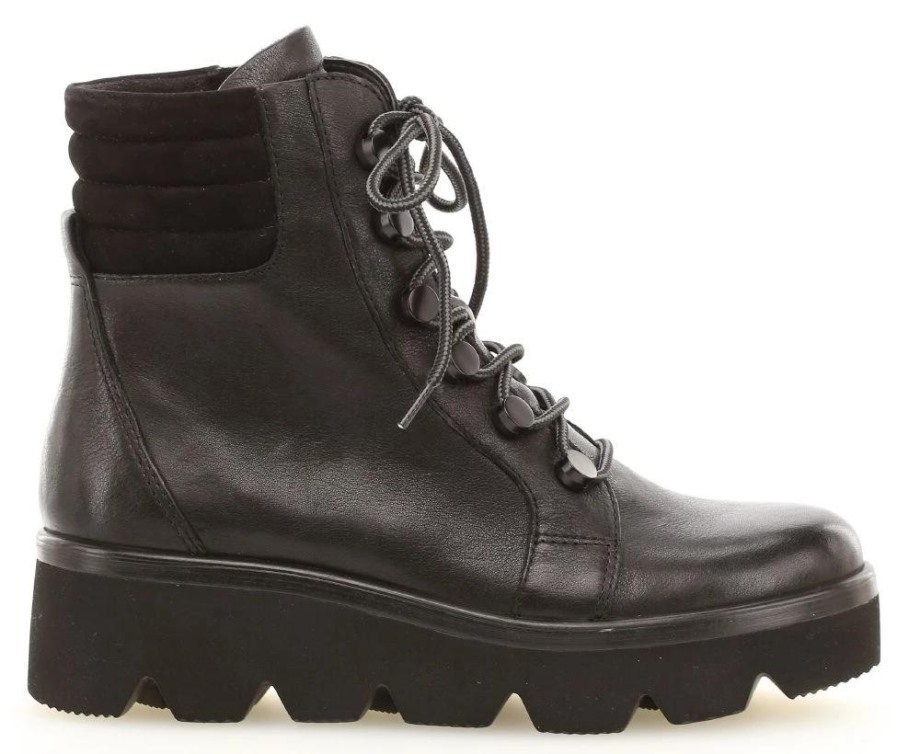 Gabor 34721-27 - Chukka čipka Glatka Koža Crna