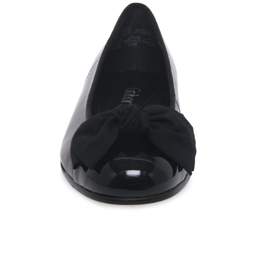 Gabor Amy Bow Trim Womens Ballerina Pumps Black
