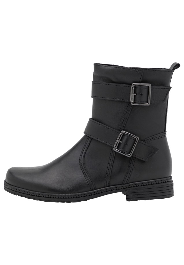 Gabor Black Cowboy/Biker Ankle Boot