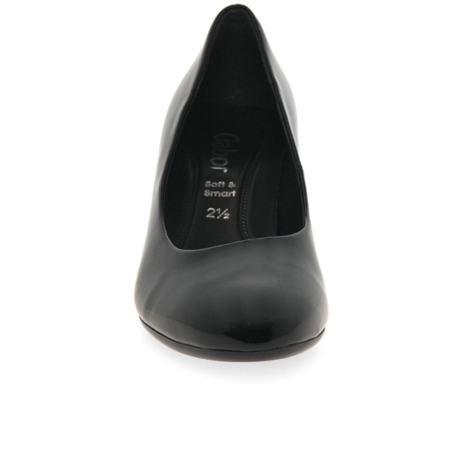 Gabor Black Patent Nesta I I Womens Court Shoes