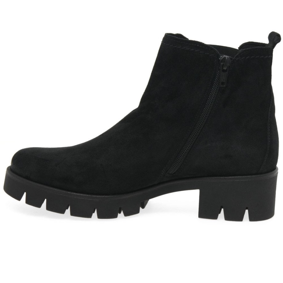 Gabor Black Suede Bodo Womens Suede Chelsea Boots