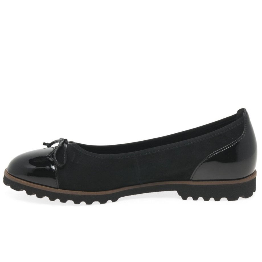 Gabor Black Suede/Patent Temptation Womens Casual Shoes