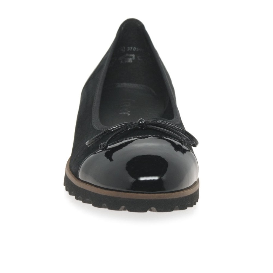 Gabor Black Suede/Patent Temptation Womens Casual Shoes