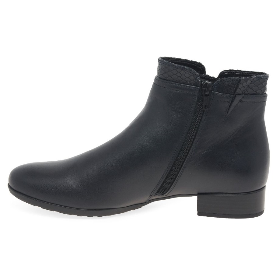 Gabor Briano Ladies Ankle Boots Midnight/Snake