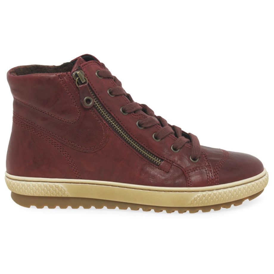 Gabor Bulner Womens Casual Ankle Boots Dark Red