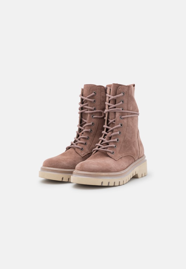 Gabor Dark Rose/Panna Lace-Up Ankle Boots
