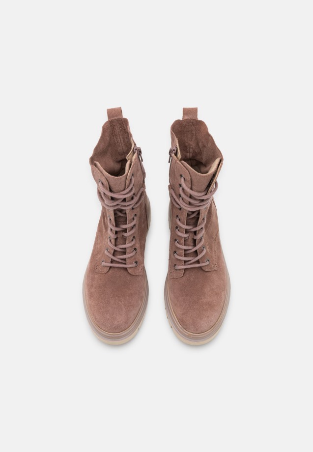 Gabor Dark Rose/Panna Lace-Up Ankle Boots
